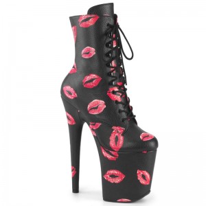 プリーザー Flamingo-1020KISSES Vegan Leather レディース ブーツ 黒 | JPAOQEFY