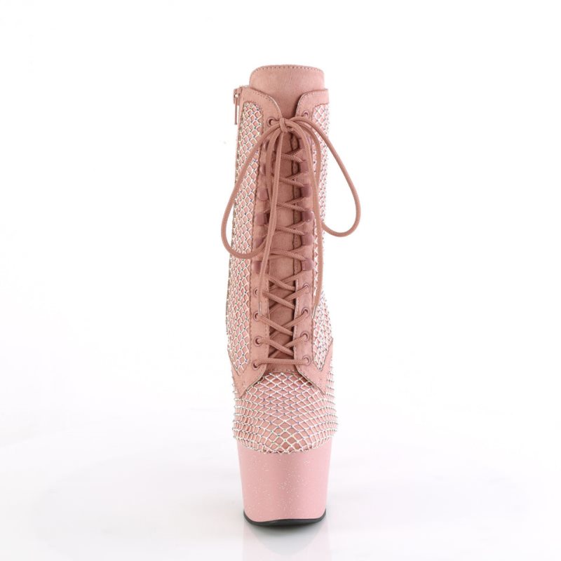 プリーザー Adore-1020RM Salmon Faux Suede Mesh レディース ブーツ ピンク | JPYZWKLO